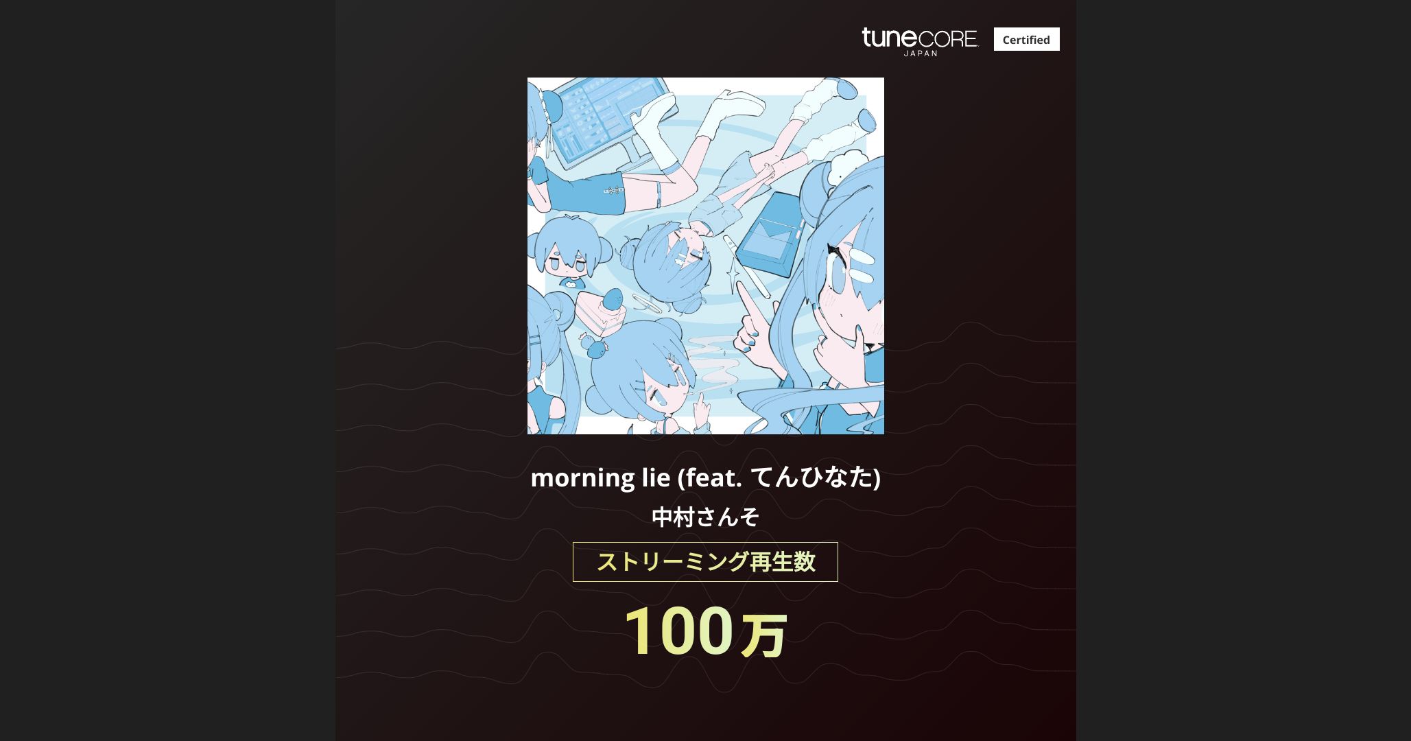 sanso_o3's tweet card. TuneCoreアーティストマイルストーンはTuneCore Japanから配信されている全配信ストアストリーミングにおける累計再生回数です。