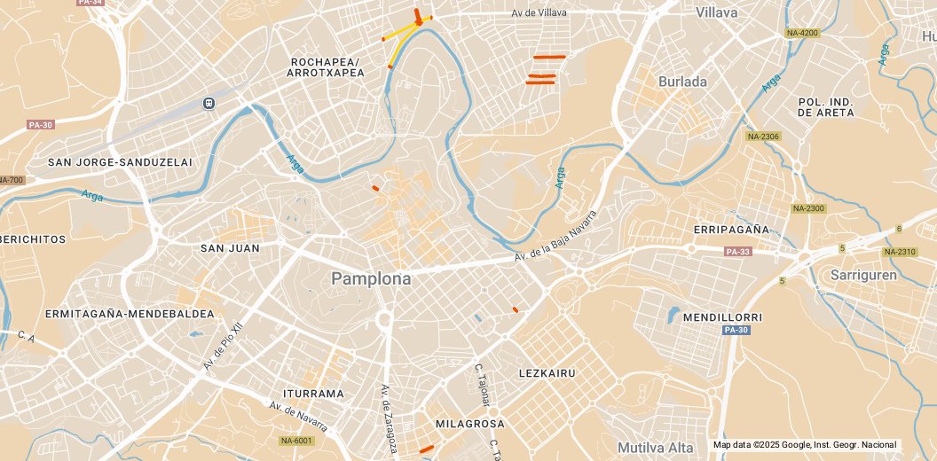 PamplonaIrunaPM's tweet card. Alteraciones de tráfico día 22/07/2025