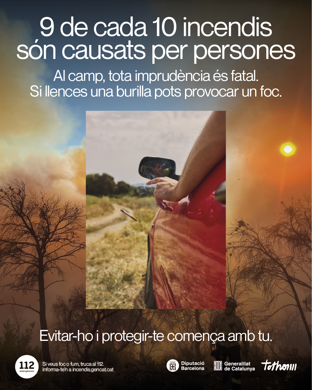 LaRepublicaCat's tweet card. La Generalitat de Catalunya fa una campanya que apel·la a la responsabilitat de la ciutadania per prevenir els incendis forestals aquest estiu