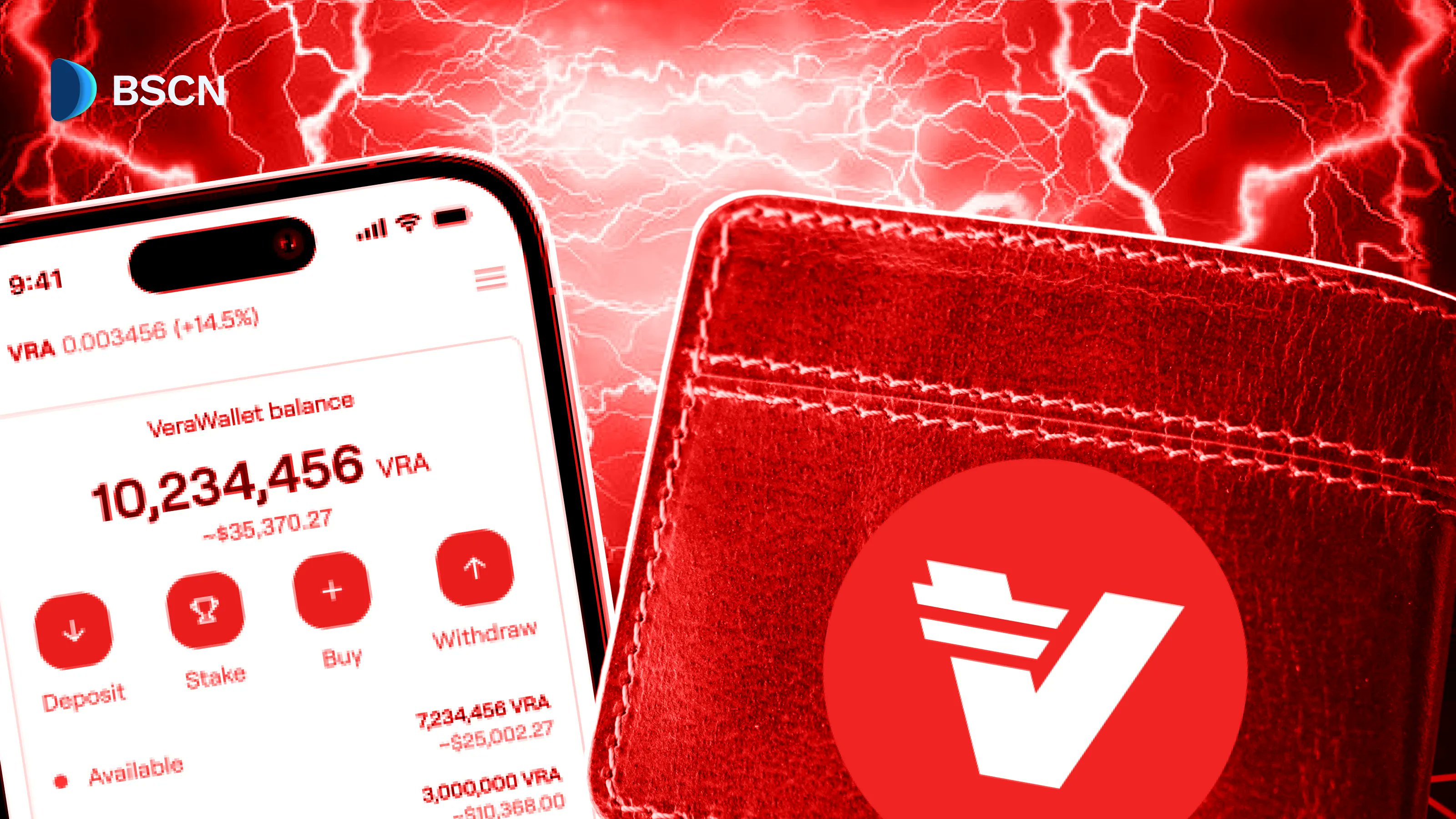 VRA残高と出金オプションを表示したVeraWalletのインターフェース