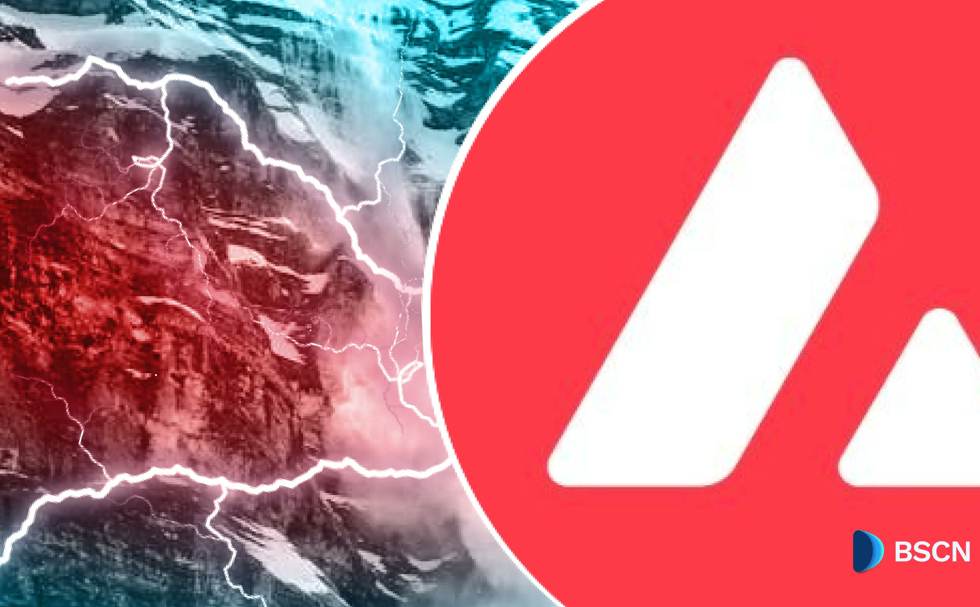 Avalanche $AVAX surge prediction with lightning and logo