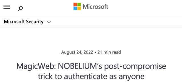 iototsecnews's tweet card. Microsoft Uncovers New Post-Compromise Malware Used by Nobelium Hackers 2022/08/25 TheHackerNews — SolarWinds サプライチェーン攻撃の背後にいる脅威アクターは、侵害した環境への持続的なアクセスを維持に関連し、また、さらに別の高度な標的型ポスト・エクスプロイト・マルウェアに関…