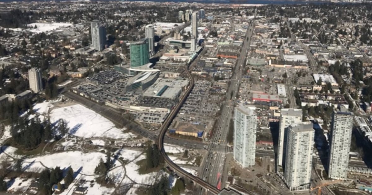 Surrey is seen in this undated file image from CTV's Chopper 9 helicopter.