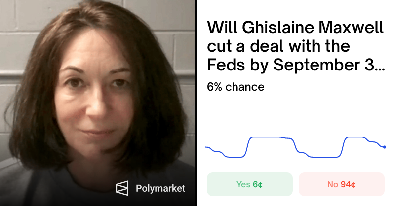 🎰POLYMARKET: Ghislaine Maxwell farà un accordo con le autorità federali?