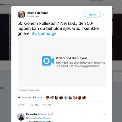 Tweet card summary image