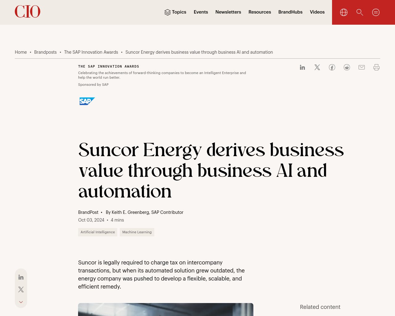 managetech_inc's tweet card. サンコールは企業間取引に課税する法的義務があり、そのためにSAP Business AI＆SAP Build
