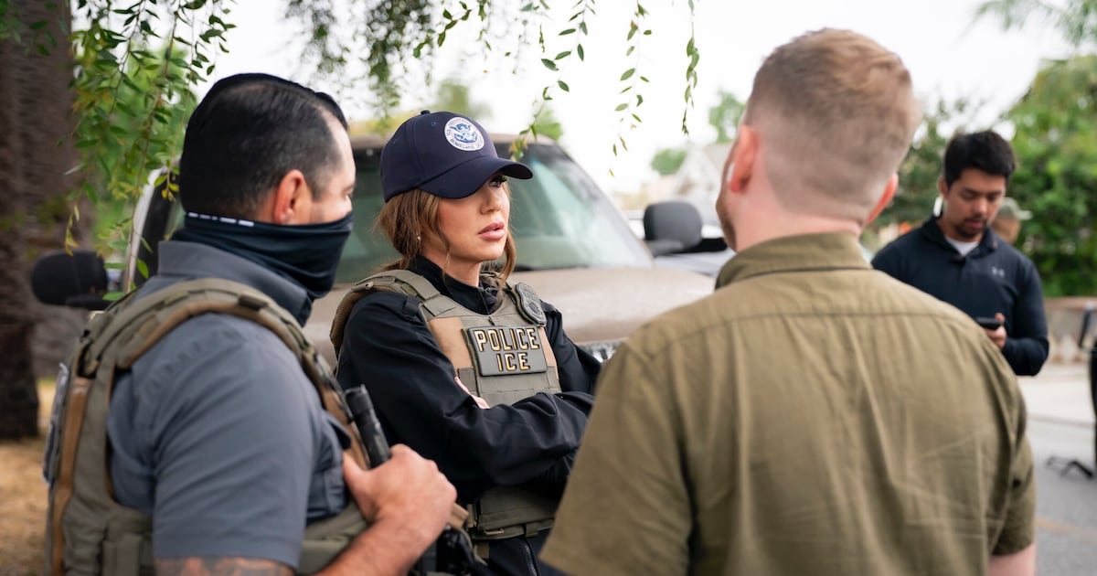 Homeland Security Secretary Kristi Noem has accompanied ICE agents on numerous raids this year. Oftentimes, she is the only official who is not concealing their identity with a neck gaiter or mask.