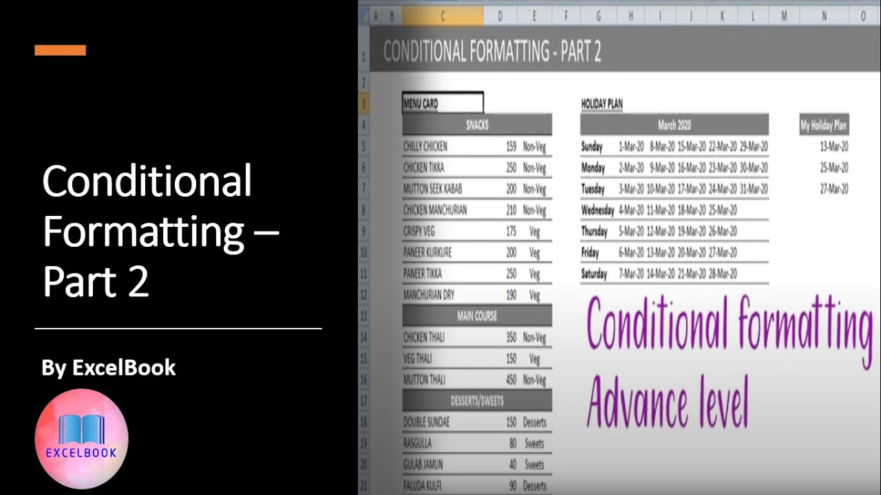 Excelbook2's tweet card. Conditional Formatting - Part 2