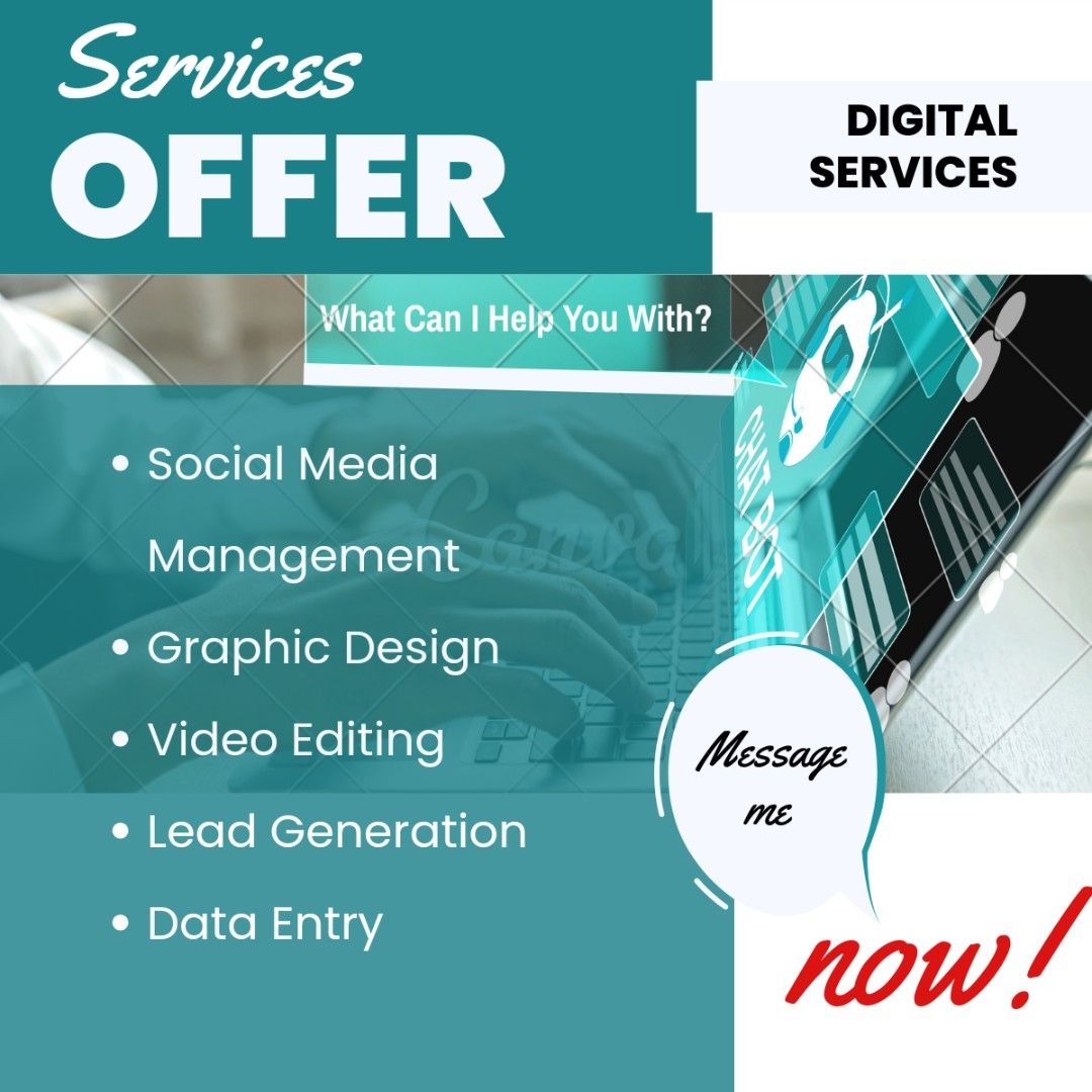 adventway's tweet card. Hello business owners. Who needs help in social media management, graphic design, video editing, and lead generation or data entry? I'm looking for a part-time job at least 3 to 5 hrs a day working...