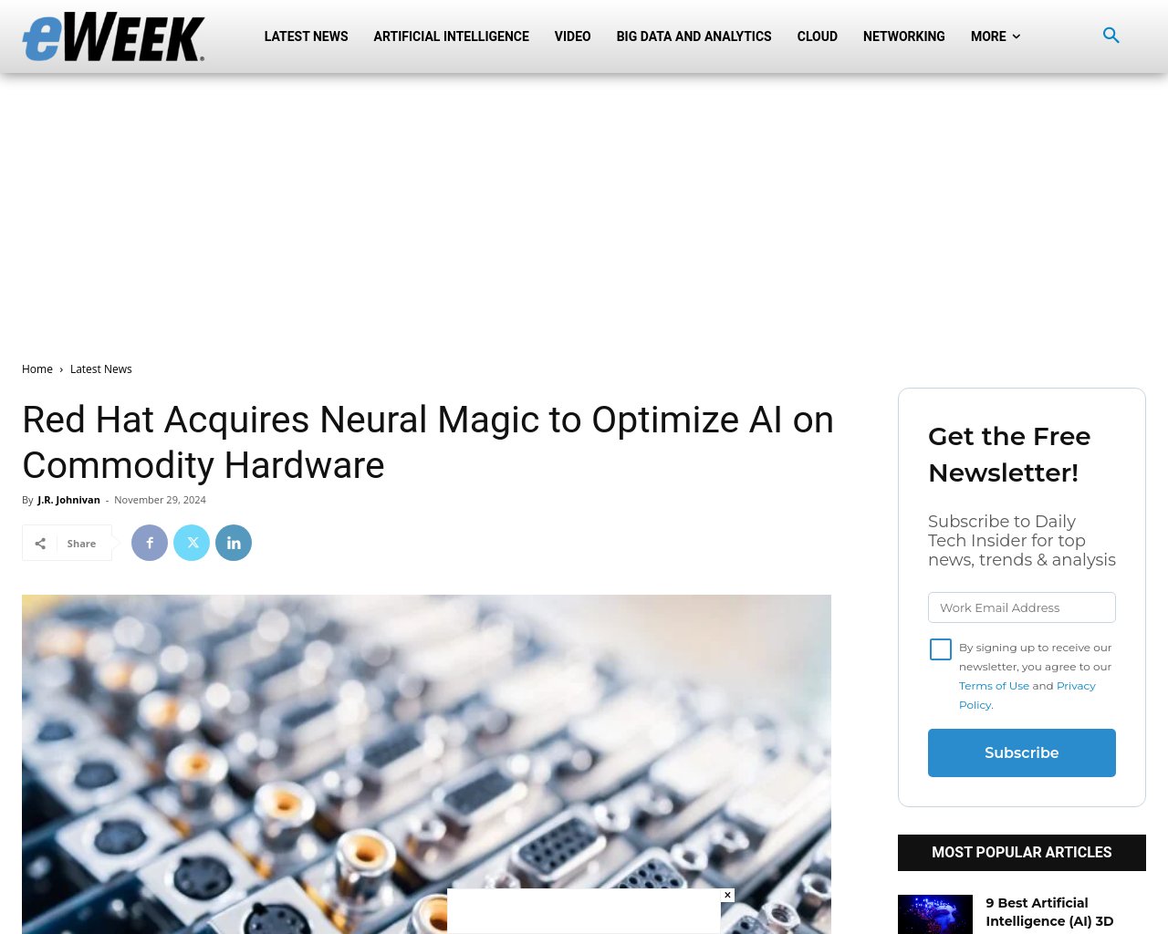 managetech_inc's tweet card. Red Hatは11月初めに業界をリードする機械学習最適化モデルNeural Magicを買収し、AIとオープ