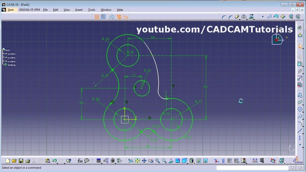 CATIATutorial's tweet card. CATIA Training Course Exercises for Beginners - 2 | CATIA Sketcher...