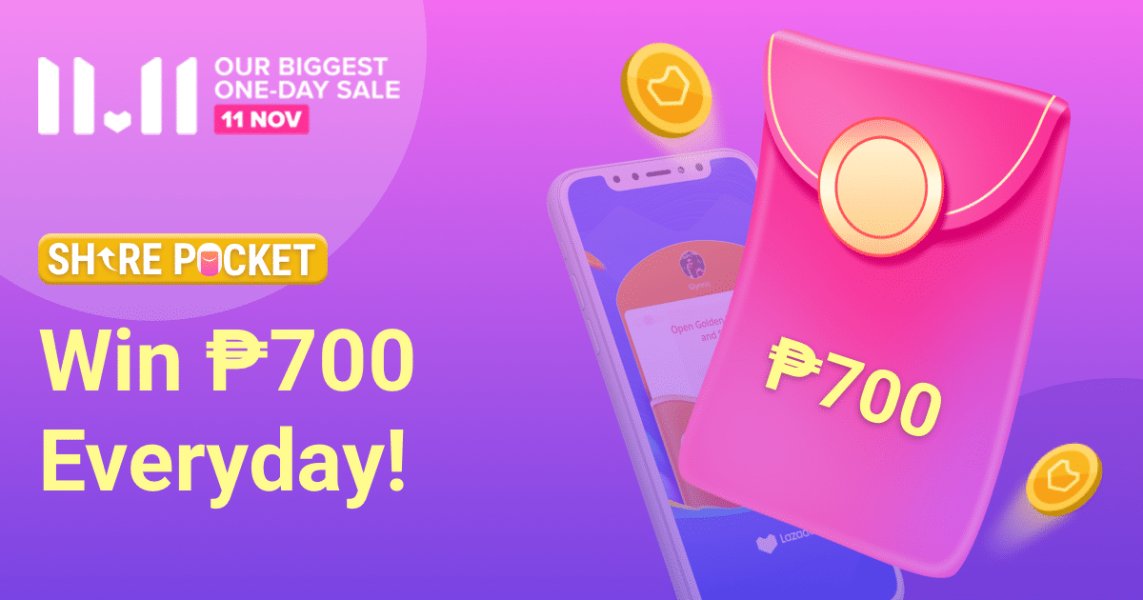Armicoder23's tweet card. Download Lazada app & play Share Pocket to win up to ₱700. #SharePocketWin700