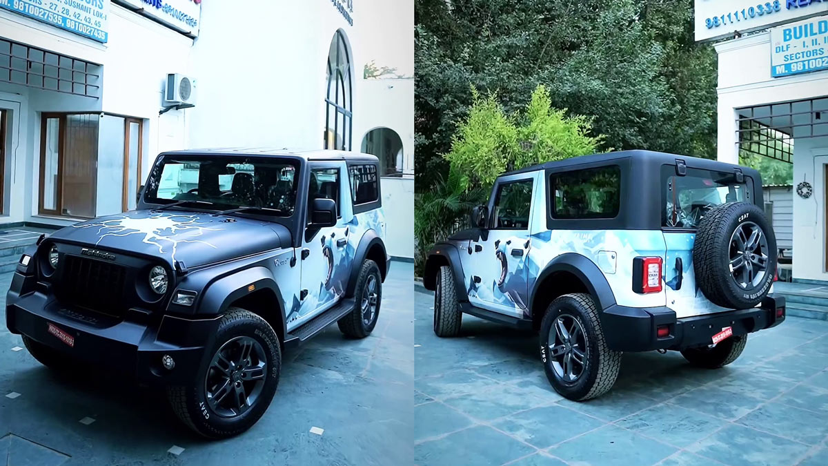 drivespark's tweet card. Heres a cool-looking Mahindra Thar with Game Of Thrones wrap.