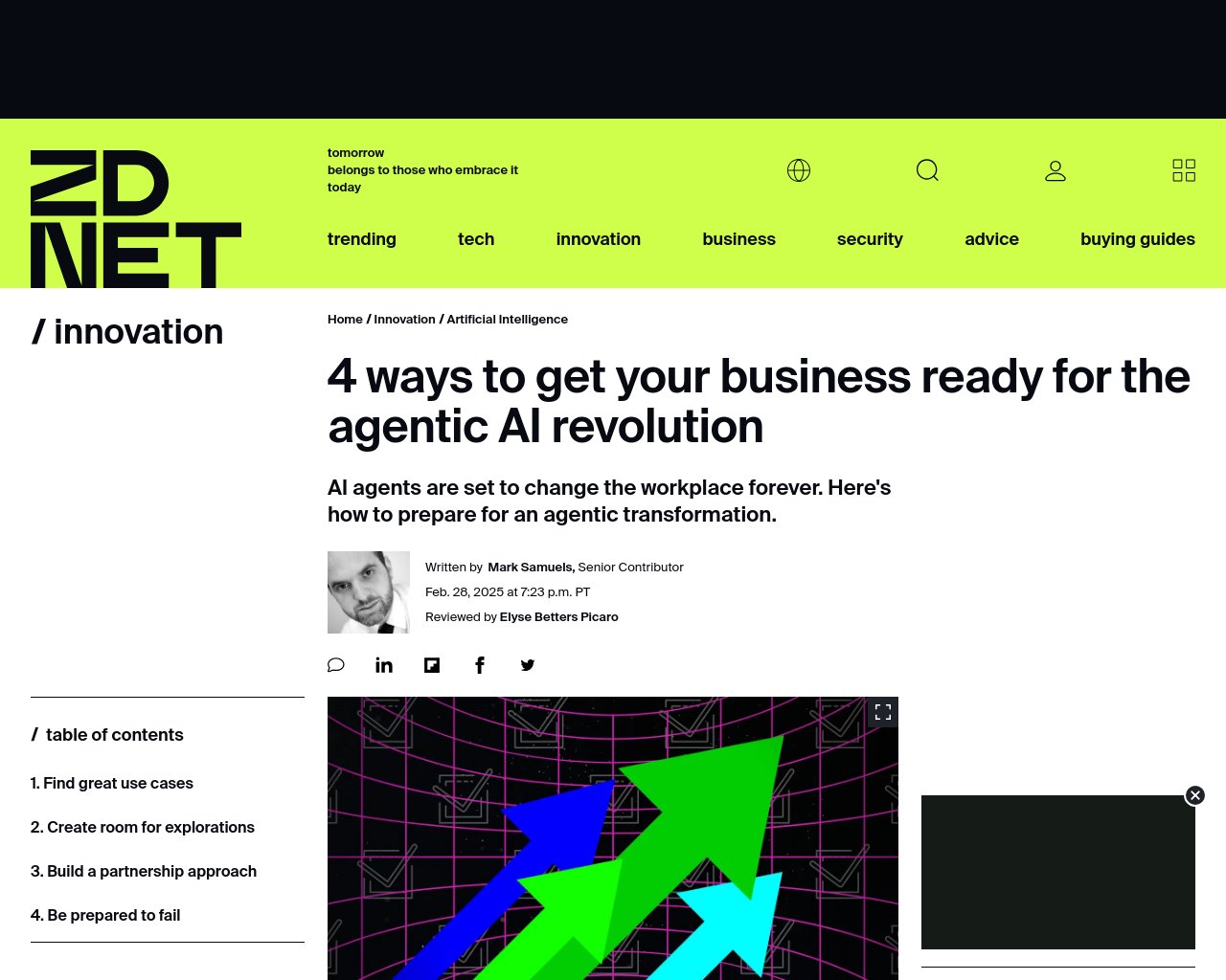 managetech_inc's tweet card. 2030年までに、エージェントAIがビジネスワークフローを再定義する可能性 ITリーダーの93%が次の2年以内