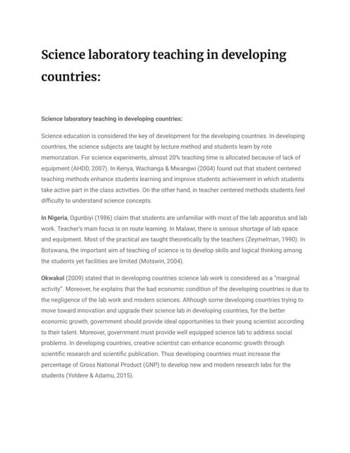 dream_jobs255's tweet card. Science laboratory teaching in developing countries