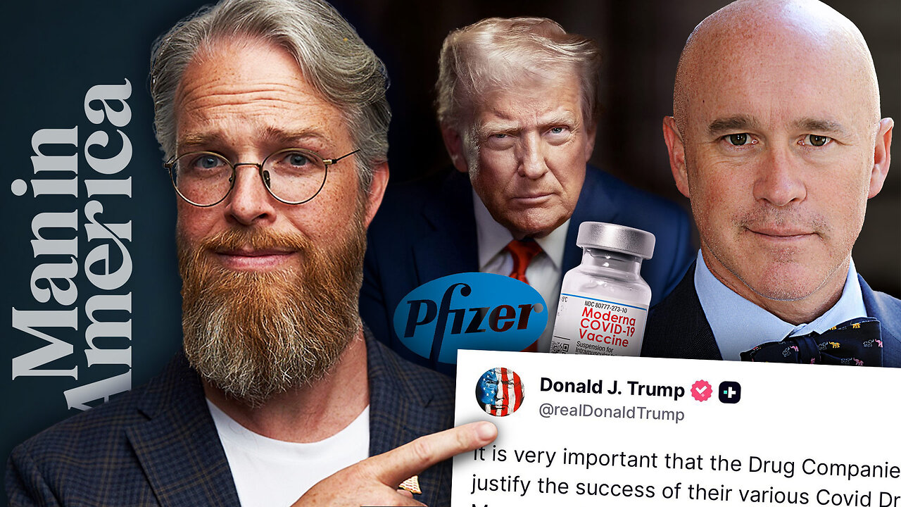 RolfMichael_'s tweet card. Trump just shocked the world by demanding Big Pharma come clean on the Covid shots — a move that could finally crack open the Warp Speed narrative. In this explosive interview, I sit down with Dr. Dav