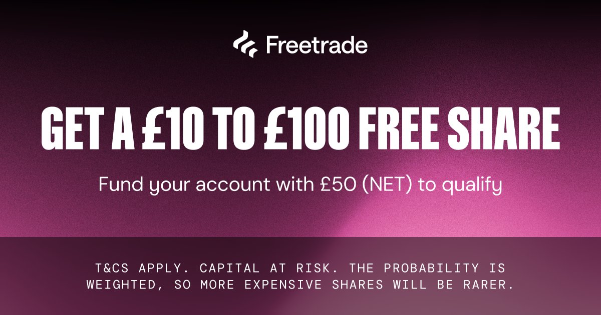 Telecomsengine1's tweet card. Get started with a free share. T&Cs apply. Capital at risk.