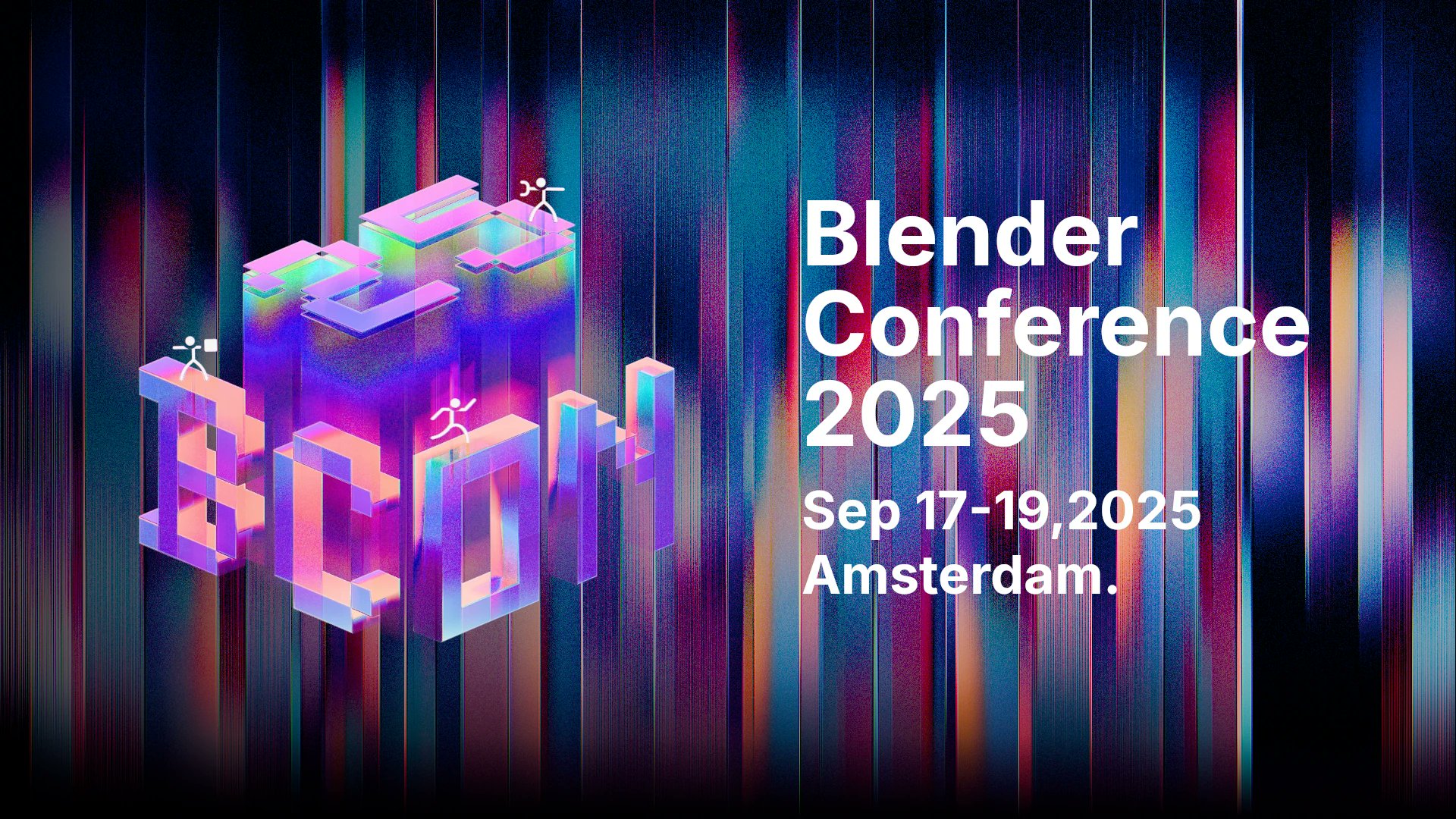BlenderConf's tweet card. Blender Conference 2025 - The event of the year celebrating the Free and Open 3D Creation Software