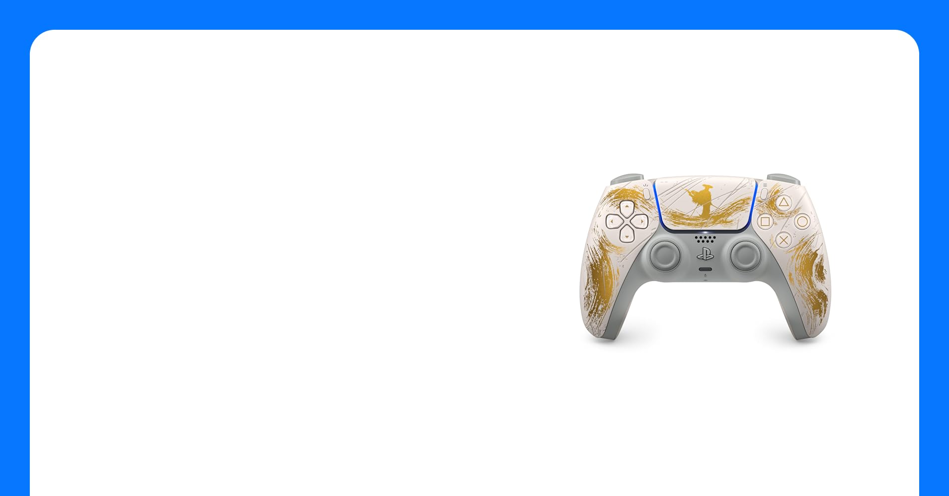 Howl0515's tweet card. 対応ハードウェア：PlayStation 5、PC／Mac、モバイルデバイス 『Ghost of Yōtei』ゲーム本編からインスピレーションを受け、筆で描かれた金色のドラマチックなデザインが特徴の限定コントローラーです。 ■DualSense　商品説明 ★よりリアルなゲーム体験がここに ・ハプティックフィードバック *1 従来の振動モーターに代わり、新たに採用されたデュアルアクチュエーター...