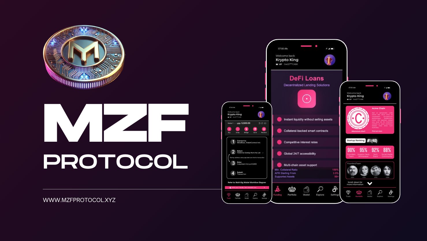 mzf_protocol's tweet card. MZF Protocol is the world's first 'AI-powered' Pre-TGE funding protocol, providing non-dilutive funding through digitised mezzanine loans backed by Token Warrants for Pre-TGE blockchain startups....