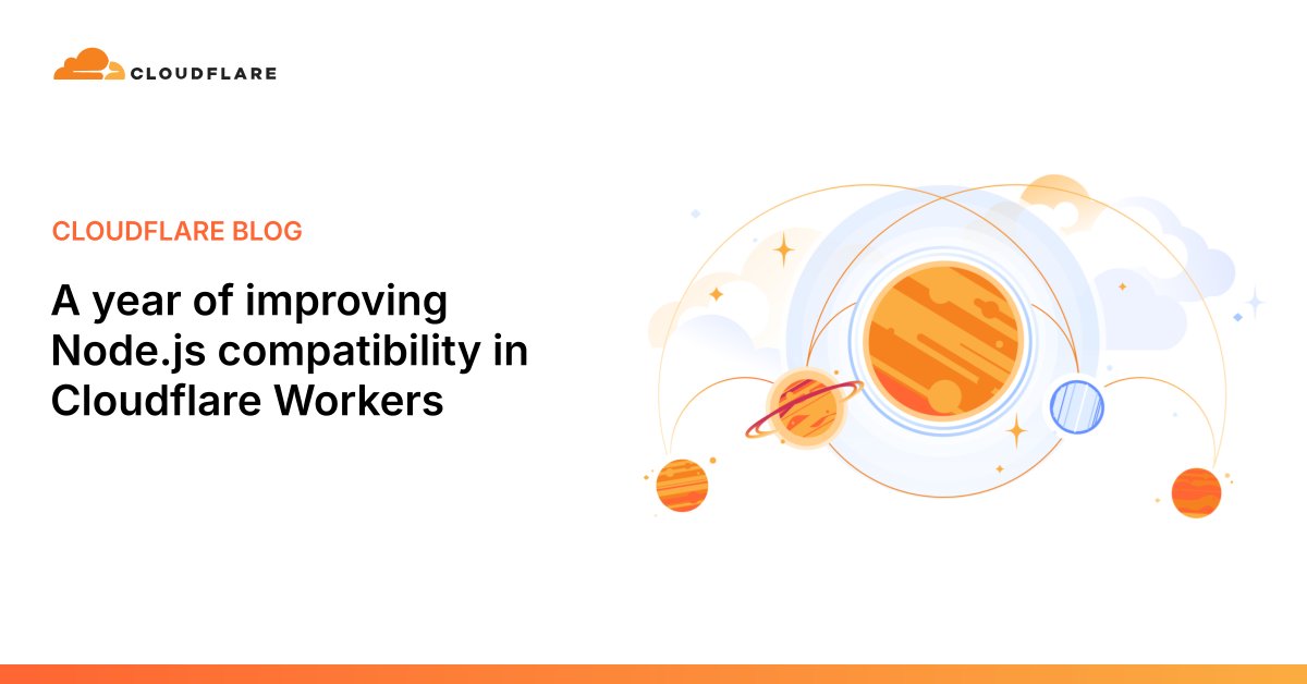 _ashleypeacock's tweet card. Over the year we have greatly expanded Node.js compatibility. There are hundreds of new Node.js APIs now available that make it easier to run existing Node.js code on our platform. This has been a...