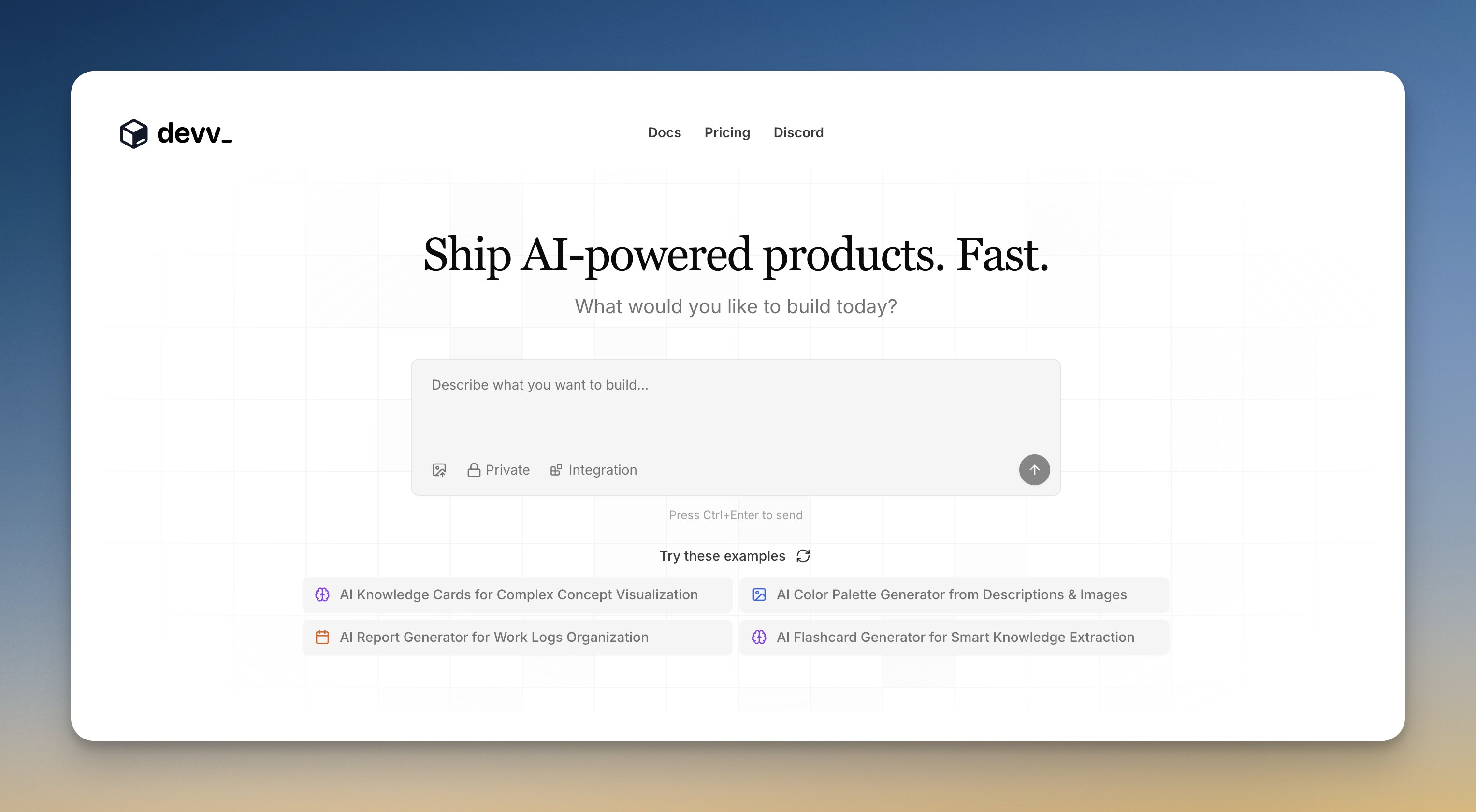 devv_ai's tweet card. Devv is the coding agent for indie builders and small teams. Ship AI-powered products with native integrations and no glue.