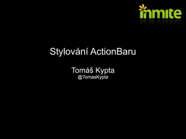 TomasKypta's tweet card. Stylování ActionBaru