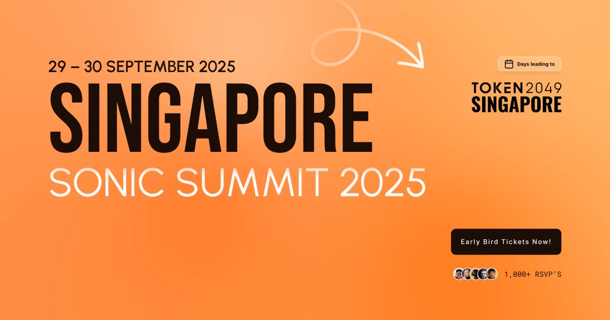 PierreGASLY's tweet card. Join Sonic Summit 2025 in Singapore, September 29-30 at Pan Pacific Orchard. Hackathons, workshops and keynotes before TOKEN2049.