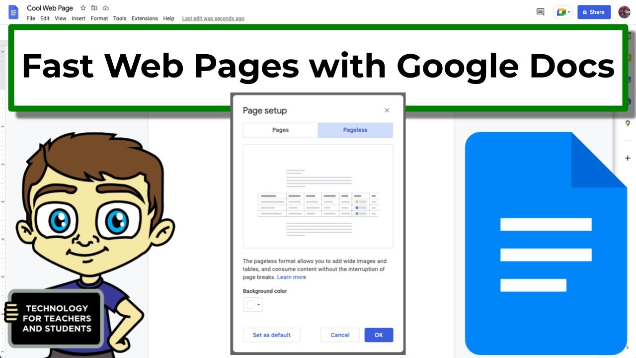 tech4educate's tweet card. Using Google Docs to Create Web Pages