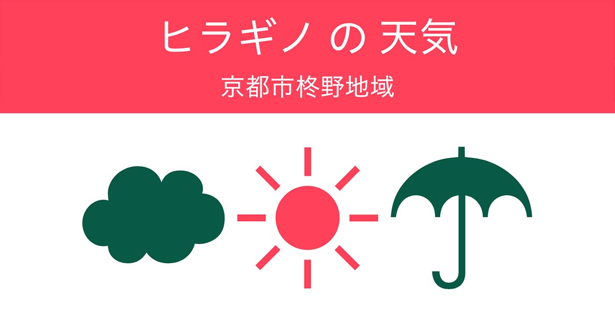 mojji_bot's tweet card. ● ヒラギノ の 天気 ●