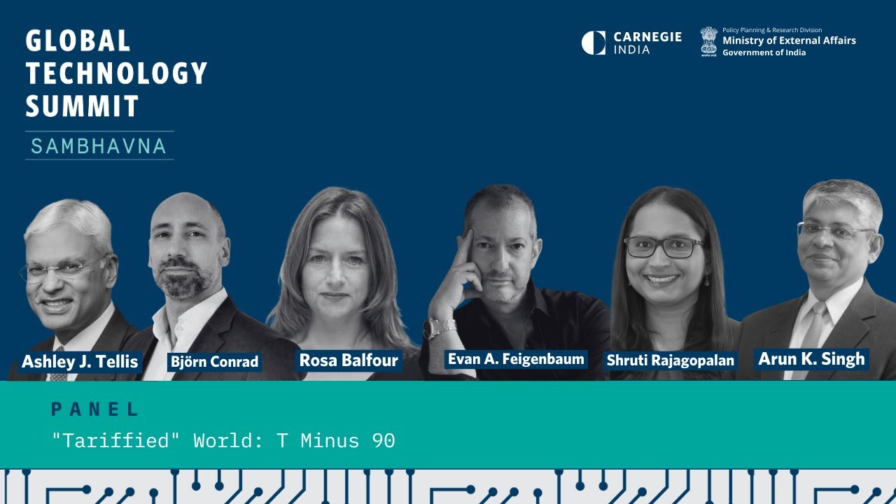 CarnegieIndia's tweet card. Tariffied World: T-minus 90 | Trade Wars, Supply Chains & Tech...
