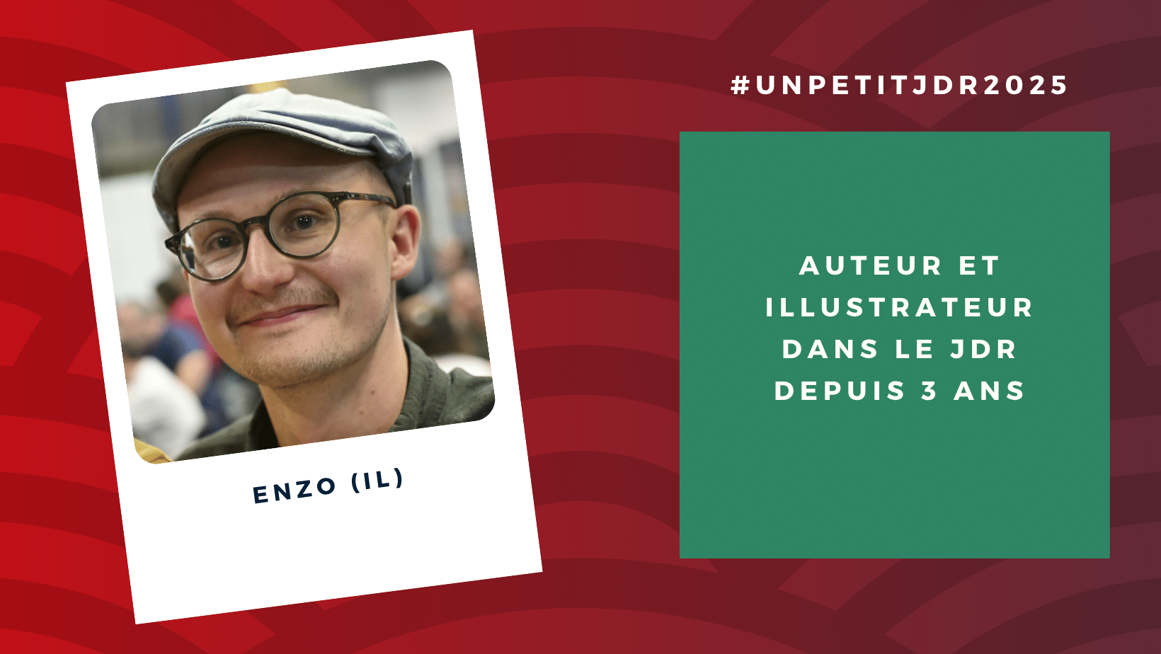 unpetitjdr's tweet card. Pour cette édition 2025, nous vous proposons de faire un tour du jury grâce à de petites interviews pour mieux les connaître. Voici celle de Enzo. Merci de te prêter à cette petite interview. Pour...
