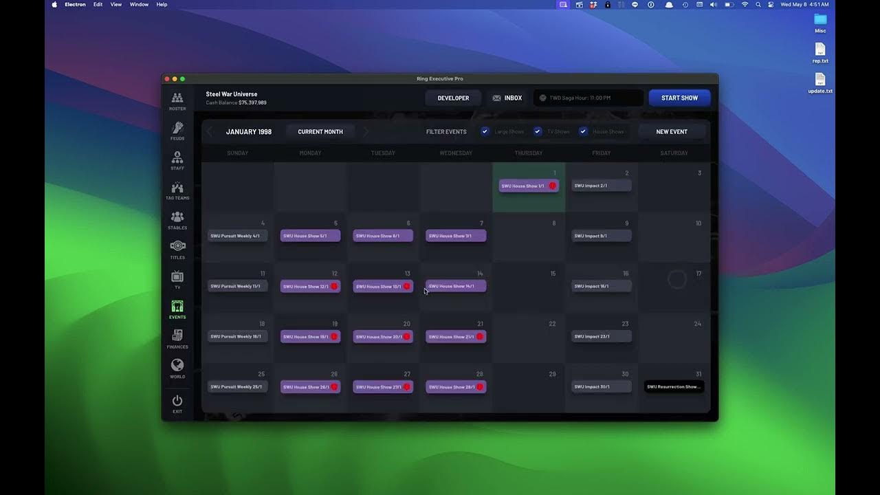 RingExecPro's tweet card. Event Screen and Game Progression Update