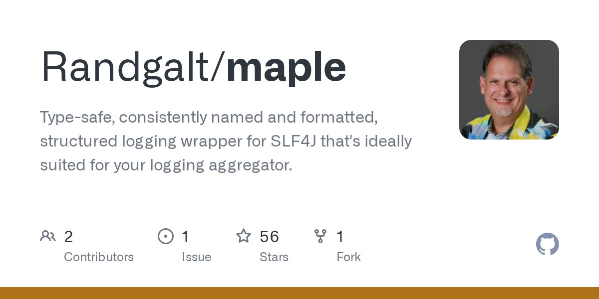 ApacheCurator's tweet card. Type-safe, consistently named and formatted, structured logging wrapper for SLF4J that's ideally suited for your logging aggregator. - Randgalt/maple