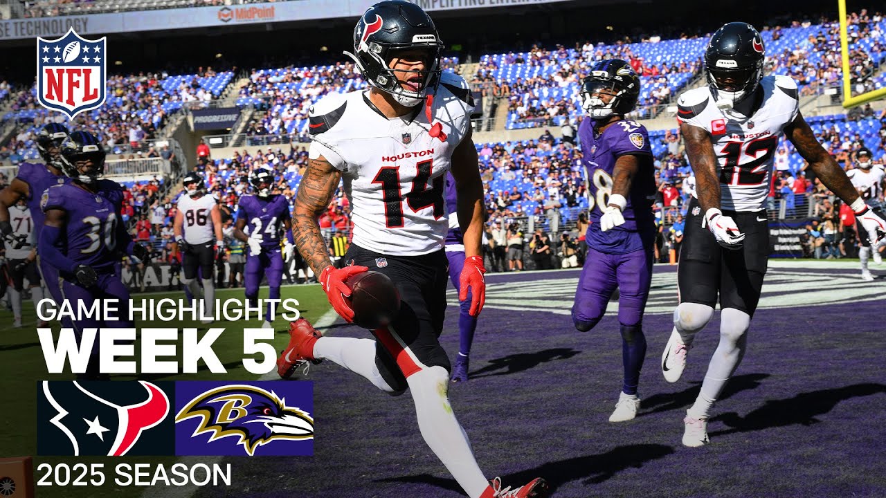 BrotherRoop's tweet card. Houston Texans vs. Baltimore Ravens Game Highlights | NFL 2025 Season...