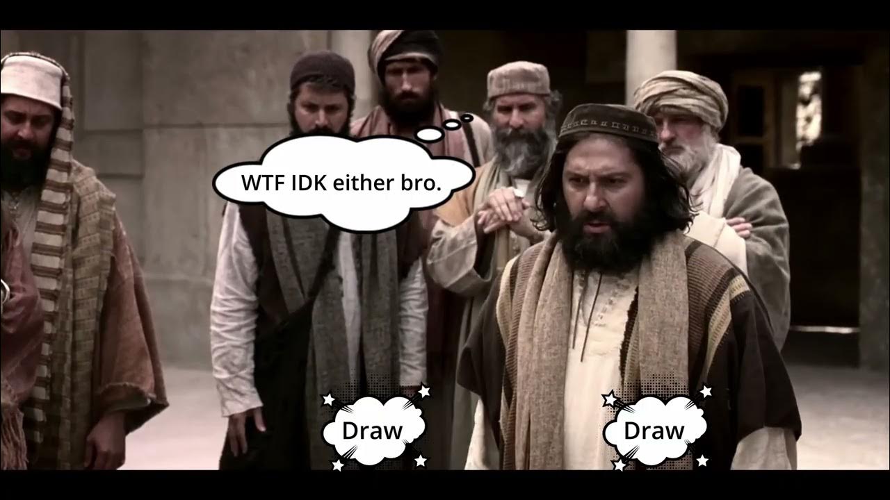 FoolOfElysium's tweet card. Thought Bubbles: Jesus And The Adulterous Woman