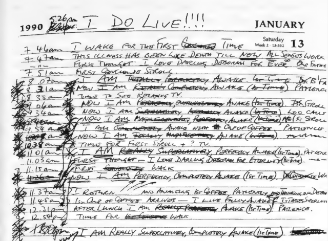 diariesofnote's tweet card. A small section from Clive Wearing’s diary, 13th Jan 1990 Everything changed for British musicologist Clive Wearing in 1985, the year he contracted herpesviral encephalitis. The disease sever…