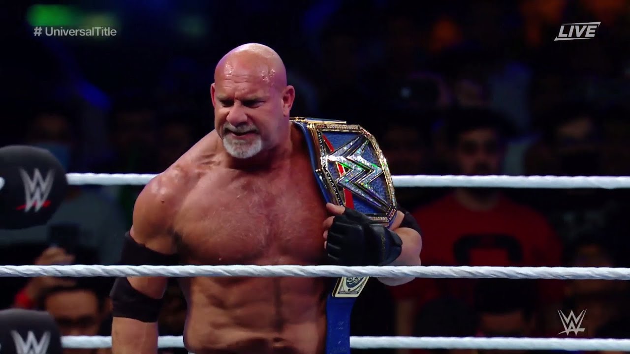 steviebreech's tweet card. GOLDBERG WINS WWE UNIVERSAL CHAMPIONSHIP -- “The Fiend” Bray Wyatt...