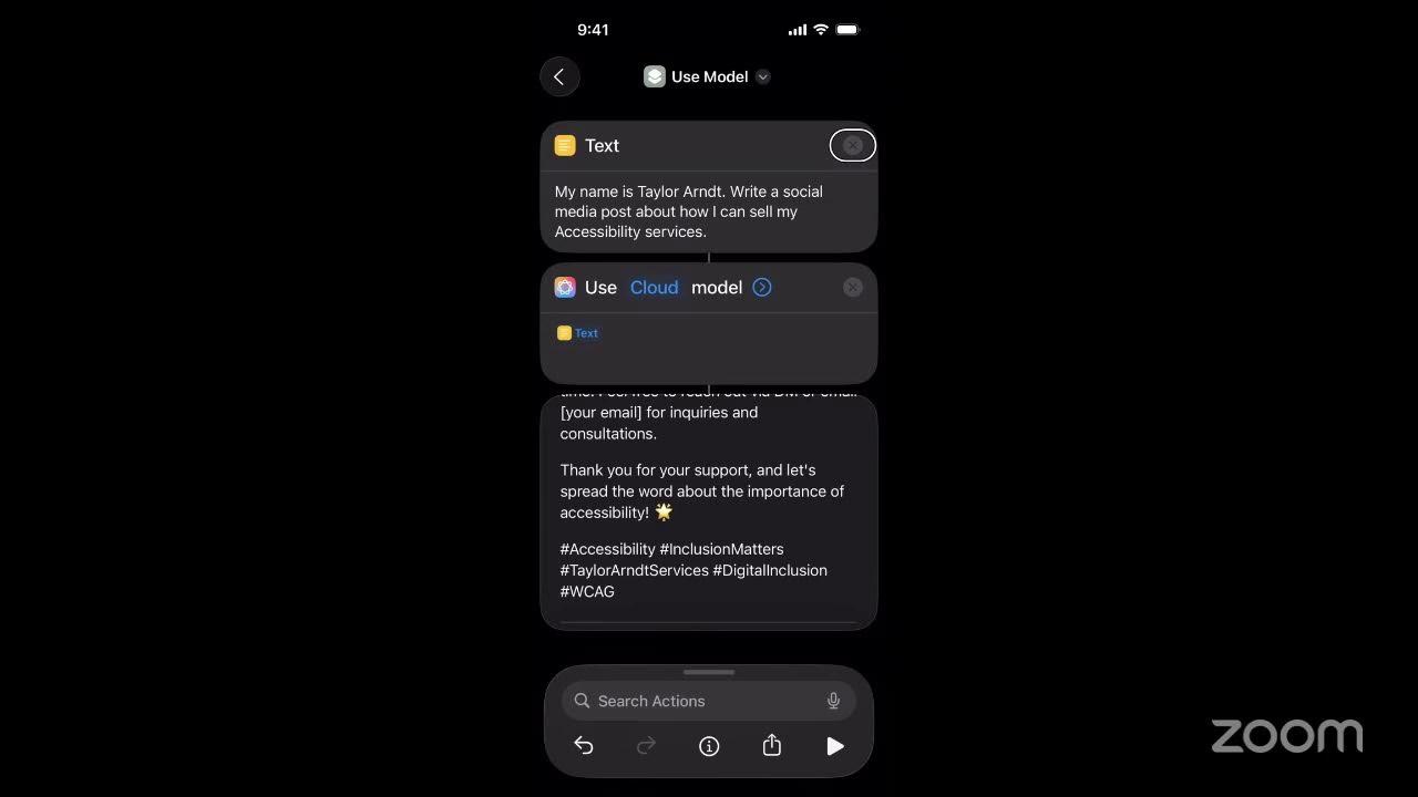 tayarndt's tweet card. Can Michael Teach Taylor Apple Shortcuts?