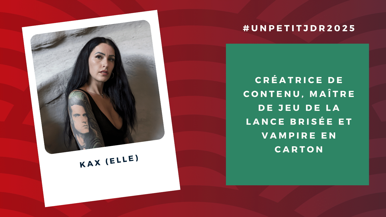 unpetitjdr's tweet card. Pour cette édition 2025, nous vous proposons de faire un tour du jury grâce à de petites interviews pour mieux les connaître. Voici celle de Kax. Merci de te prêter à cette petite interview. Pour...