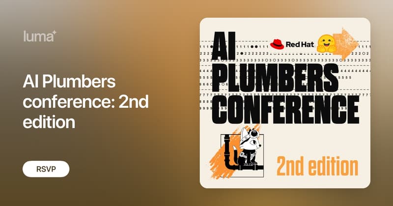 rhatr's tweet card. AIFoundry is bringing you the AI Plumbers Conference: 2nd edition — an open source meetup for low-level AI builders to dive deep into "the plumbing" of modern…