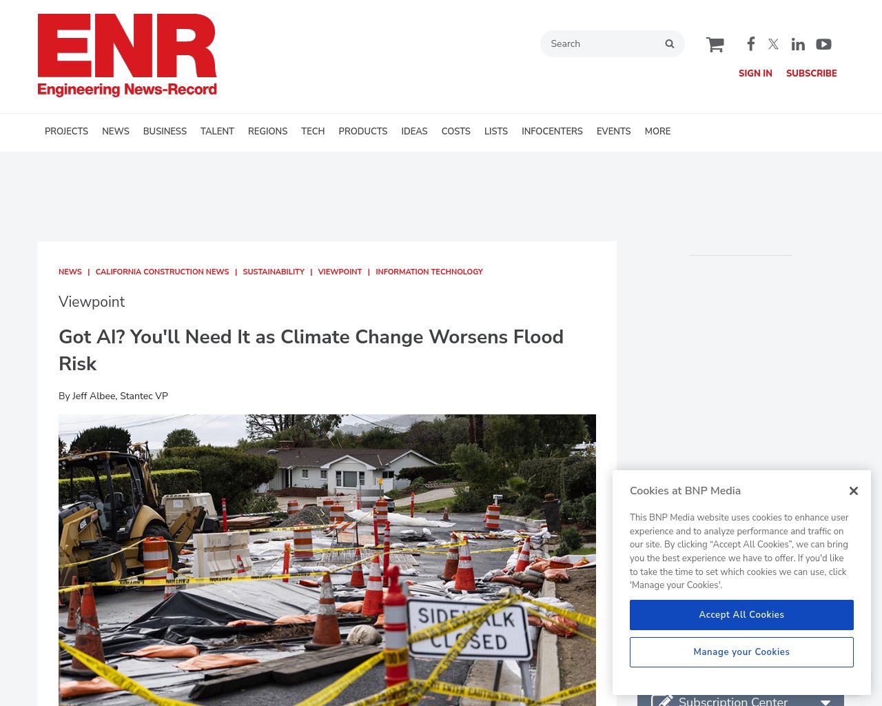 managetech_inc's tweet card. 今年の冬、カリフォルニア州では大気河川により大規模な洪水や地盤変動が発生し、2月にはランチョ・パロス・ベルデス