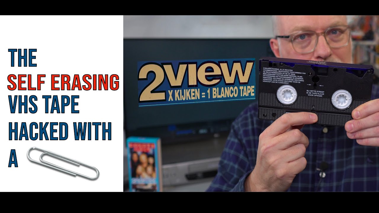 VideodromeATL's tweet card. 2View: The Self-Erasing VHS tape hacked with a paperclip