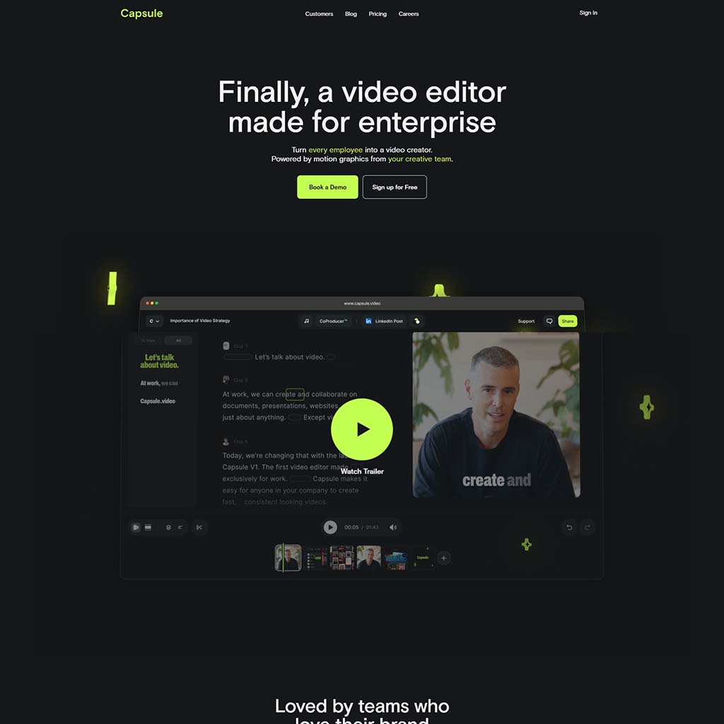 dcpwebdesigners's tweet card. Capsule.video is an AI-powered video editing platform designed to simplify the process of creating professional-quality videos.