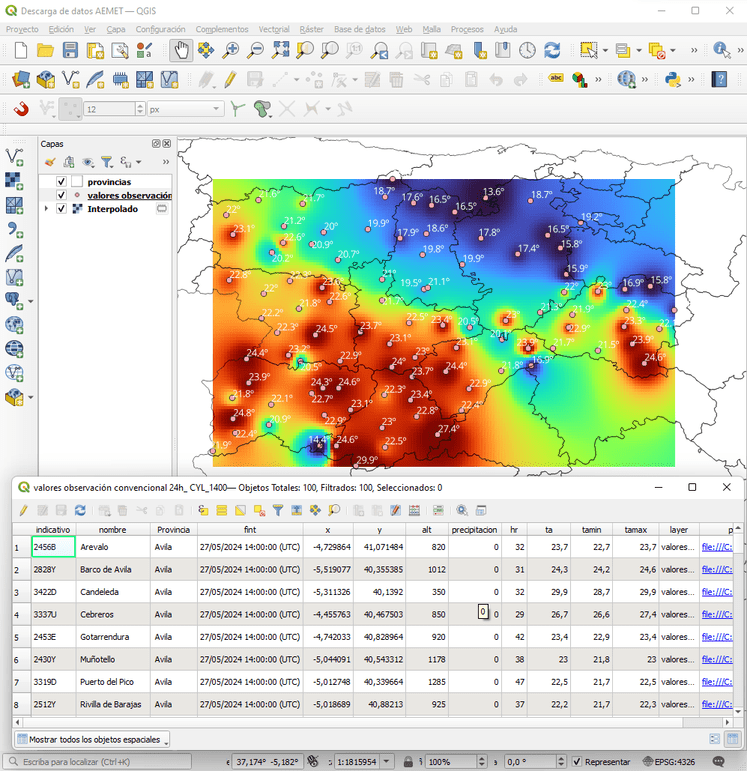 MappingGIS's tweet card. El plugin Aemet Open Data Downloader para QGIS es una herramienta que permite acceder y descargar datos meteorológicos de España.