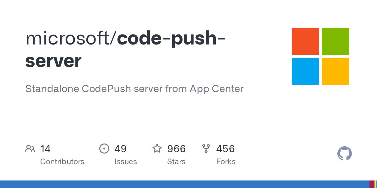 thymikee's tweet card. Standalone CodePush server from App Center. Contribute to microsoft/code-push-server development by creating an account on GitHub.