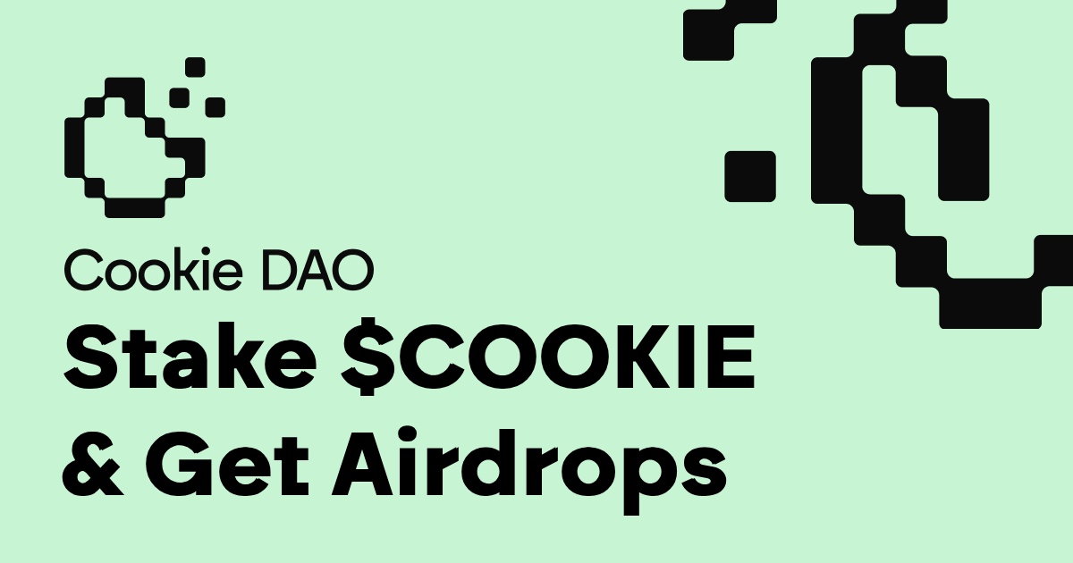 0xTechMinded's tweet card. Cookie DAO | Stake $COOKIE & Get Airdrops