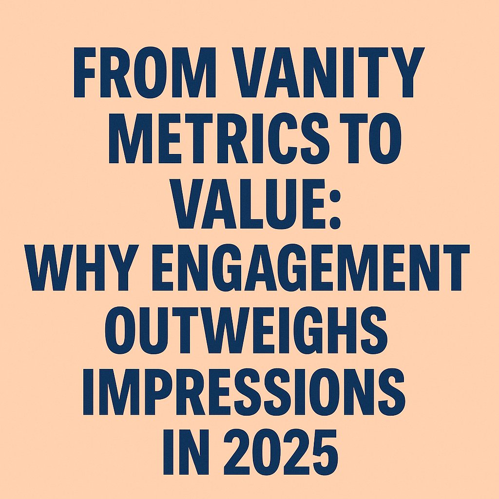 RazorSharpDigit's tweet card. Discover why engagement outweighs impressions in 2025. Learn how to shift from vanity metrics to real value. Read our full guide now!
