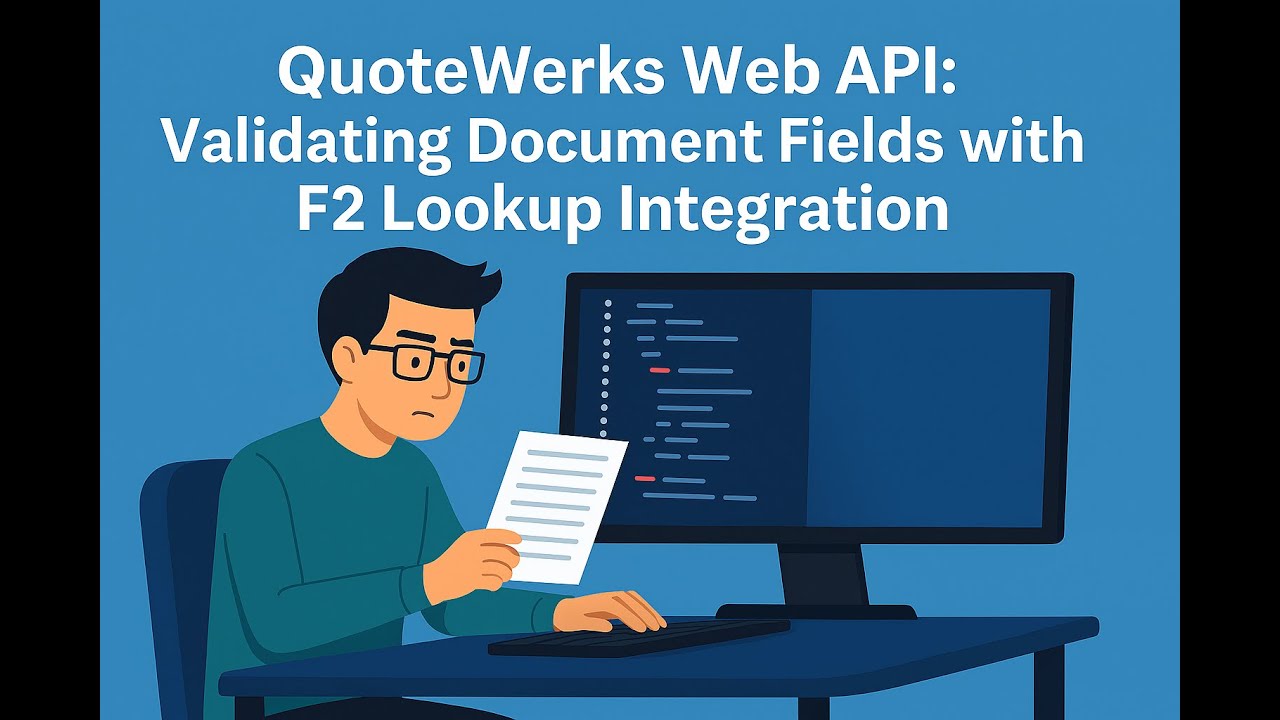 HilltopsIT's tweet card. QuoteWerks Web API Scripting - Validating Document Fields with F2...