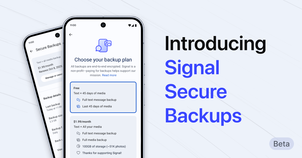 signalapp's tweet card. In the past, if you broke or lost your phone, your Signal message history was gone. This has been a challenge for people whose most important conversations happen on Signal. Think family photos,...